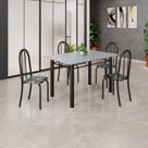 Conjunto de Mesa Tubular 120cm X 75cm Tampo com 4 Cadeiras