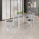Conjunto de Mesa Tubular 120cm X 75cm Tampo em Granito Topázio com 4 Cadeiras Iris Conjunto de Mesa Tubular 120cm X 75cm Tampo em Granito Topázio com 4 Cadeiras Iris