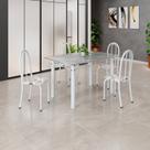 Conjunto de Mesa Tubular 120cm X 75cm Tampo em Granito Topázio com 4 Cadeiras Iris Conjunto de Mesa Tubular 120cm X 75cm Tampo em Granito Topázio com 4 Cadeiras Iris