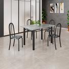 Conjunto de Mesa Tubular 120cm X 75cm Tampo em Granito Topázio com 4 Cadeiras Iris Conjunto de Mesa Tubular 120cm X 75cm Tampo em Granito Topázio com 4 Cadeiras Iris