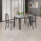 Conjunto de Mesa Tubular 120cm X 75cm Tampo em Granito Topázio com 4 Cadeiras Iris Conjunto de Mesa Tubular 120cm X 75cm Tampo em Granito Topázio com 4 Cadeiras Iris