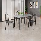 Conjunto de Mesa Tubular 120cm X 75cm Tampo em Granito Topázio com 4 Cadeiras Iris Conjunto de Mesa Tubular 120cm X 75cm Tampo em Granito Topázio com 4 Cadeiras Iris