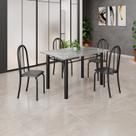 Conjunto de Mesa Tubular 120cm X 75cm Tampo em Granito Topázio com 4 Cadeiras Iris Conjunto de Mesa Tubular 120cm X 75cm Tampo em Granito Topázio com 4 Cadeiras Iris