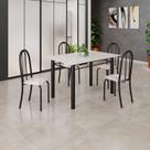 Conjunto de Mesa Tubular 120cm X 75cm Tampo em Vidro com 4 Cadeiras Iris B