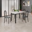 Conjunto de Mesa Tubular 120cm X 75cm Tampo em Vidro com 4 Cadeiras Iris B
