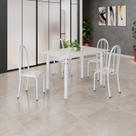 Conjunto de Mesa Tubular 120cm X 75cm Tampo em Vidro com 4 Cadeiras Iris B