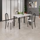 Conjunto de Mesa Tubular 120cm X 75cm Tampo em Vidro com 4 Cadeiras Iris B