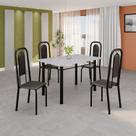 Conjunto de Mesa Tubular 120cm X 75cm Tampo Granito Ocre com 4 Cadeiras Lara