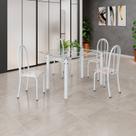 Conjunto de Mesa Tubular 120x75cm Tampo em Vidro com 4 Cadeiras Iris B