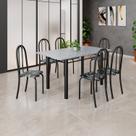 Conjunto de Mesa Tubular 140cm X 75cm Tampo em Granito Ocre com 6 Cadeiras Iris B