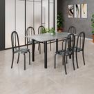Conjunto de Mesa Tubular 140cm X 75cm Tampo em Granito Topázio com 6 Cadeiras Iris B