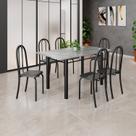 Conjunto de Mesa Tubular 140cm X 75cm Tampo em Granito Topázio com 6 Cadeiras Iris B