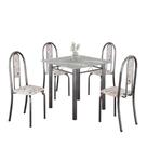 Conjunto De Mesa Tubular 4 Cadeiras 70x70cm Mart Prata Com Tampo Em Granito Topázio Isabel 030 - Tudo De Móveis Botanic Bege Conjunto De Mesa Tubular 4 Cadeiras 70x70cm Mart Prata Com Tampo Em Granito Topázio Isabel 030 - Tudo De Móveis Botanic Bege