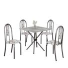 Conjunto de Mesa Tubular 4 Cadeiras 70x70cm Mart Prata com Tampo em Granito Topázio Isabel 048 - Tudo de Móveis