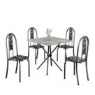 Conjunto de Mesa Tubular 4 Cadeiras 70x70cm Mart Prata com Tampo em Granito Topázio Isabel 048 - Tudo de Móveis