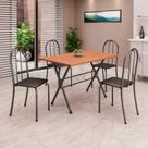 Conjunto de Mesa Tubular 62 100x60cm Tampo em Mdfcom 4 Cadeiras Ane B
