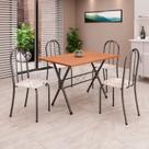 Conjunto de Mesa Tubular 62 100x60cm Tampo em Mdfcom 4 Cadeiras Ane B