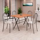 Conjunto de Mesa Tubular 62 100x60cm Tampo em Mdfcom 4 Cadeiras Ane B