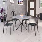 Conjunto de Mesa Tubular 70cm X 70cm Tampo Granito Ocre com 4 Cadeiras Lívia