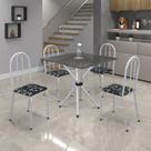 Conjunto de Mesa Tubular 70x70cm Tampo em Ardósia com 4 Cadeiras Ane B