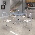 Conjunto de Mesa Tubular 70x70cm Tampo em Granito com 4 Cadeiras Ane B