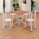 Conjunto de Mesa Tubular 70x70cm Tampo em Mdf 4 Cadeiras Sara Conjunto de Mesa Tubular 70x70cm Tampo em Mdf 4 Cadeiras Sara