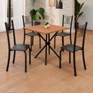 Conjunto de Mesa Tubular 70x70cm Tampo em Mdf 4 Cadeiras Sara Conjunto de Mesa Tubular 70x70cm Tampo em Mdf 4 Cadeiras Sara