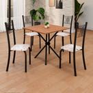 Conjunto de Mesa Tubular 70x70cm Tampo em Mdf 4 Cadeiras Sara Conjunto de Mesa Tubular 70x70cm Tampo em Mdf 4 Cadeiras Sara