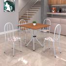 Conjunto de Mesa Tubular 70x70cm Tampo em Mdf com 4 Cadeiras Ane B
