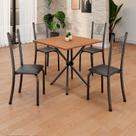 Conjunto de Mesa Tubular 70x70cm Tampo em Mdf com 4 Cadeiras Conjunto de Mesa Tubular 70x70cm Tampo em Mdf com 4 Cadeiras