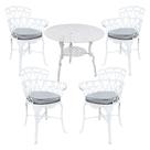 Conjunto de Mesa Viena 4 Cadeiras com Almofadas para Jardim Piscina Área Externa