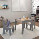 Conjunto de Mesa Yasmin Infantil com 2 Cadeiras Cinza Connect