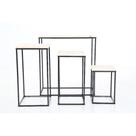 Conjunto de Mesas Cubo Decorativo Preto Tampo Pinus