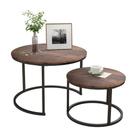 Conjunto de Mesas de Centro HOJINLINERO Empilháveis de Madeira Marrom 70x49 cm