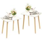 Conjunto de mesas finais FORAOFUR White Mesa lateral pequena x2 com pernas