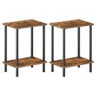 Conjunto de mesas finais HOOBRO Mesa lateral pequena com armazenamento de 2 camadas