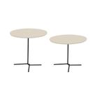 Conjunto de Mesas Laterais 60cm e 50cm Veneza Off White Base Em Ferro Tampo Em MDF Industrial Conjunto de Mesas Laterais 60cm e 50cm Veneza Off White Base Em Ferro Tampo Em MDF Industrial