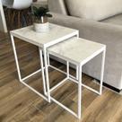 Conjunto de Mesas Ninho Atlanta Marmorizado