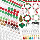 Conjunto de miçangas de silicone e madeira, Natal e Natal, 217 unidades Lucomb