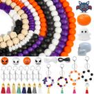 Conjunto de miçangas de silicone Lucomb Halloween, 221 unidades para fabricação de chaveiros