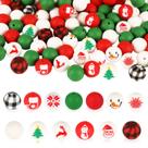 Conjunto de miçangas de silicone Sanglow Christmas 136 unidades com miçangas de 15 mm