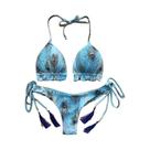 Conjunto De Micro Biquíni Com Estampa De Penas Para Mulheres, Moda Brasileira Sexy, Roupa De Banho