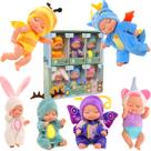 Conjunto de mini bonecas Triamisus, 6 peças com roupas para crianças a partir de 3 anos