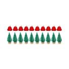 Conjunto De Mini Chapéu E Cachecol De Natal Vermelho E Verde Para Decoração DIY De Garrafas De