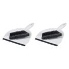 Conjunto de mini pincéis e pás de lixo Amazon Basics, pacote com 2, cinza
