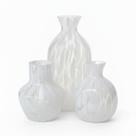 Conjunto de mini vasos em vidro 3 peças branco mart Conjunto de mini vasos em vidro 3 peças branco mart