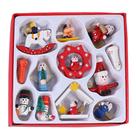 Conjunto De Miniaturas De Natal Em Madeira - 12 unidades - Rizzo