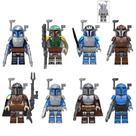 Conjunto de minifiguras Star Wars Clones Jan Goffett de 8 peças Conjunto de minifiguras Star Wars Clones Jan Goffett de 8 peças