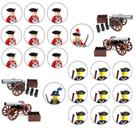 Conjunto de minisoldados da Guerra Revolucionária, 24 peças de casacos vermelhos versus azuis Conjunto de minisoldados da Guerra Revolucionária, 24 peças de casacos vermelhos versus azuis