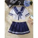 Conjunto De Minissaia Xadrez Com Renda, Lingerie Sexy Cosplay, Uniforme De Estudante, Vestido De